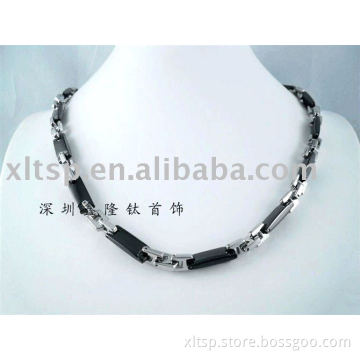 Fashion gold/black plated Custom Titanium/stainless steel necklace